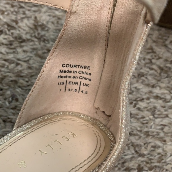 Kelly & Katie nude glitter heels three strap - Picture 5 of 7